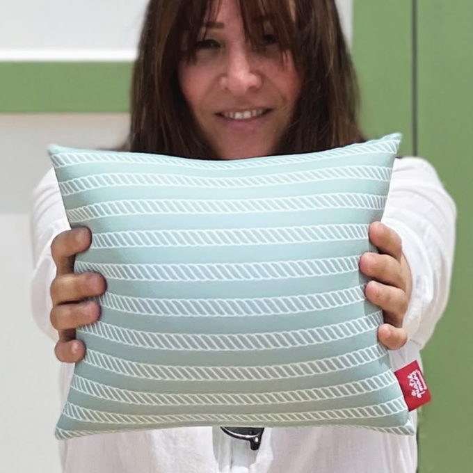 Coixí de platja cordes