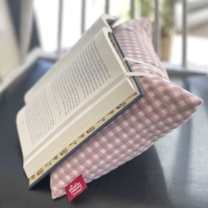 Coixí de lectura vichy rosa